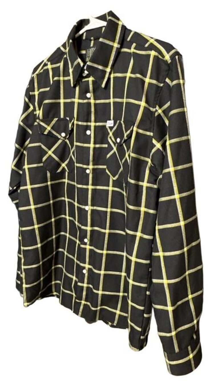 Dixxon Flannel Company Vogue Tyres Flannel Shirt Size M Black Yellow